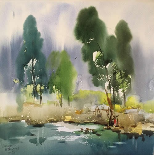 溪边果树